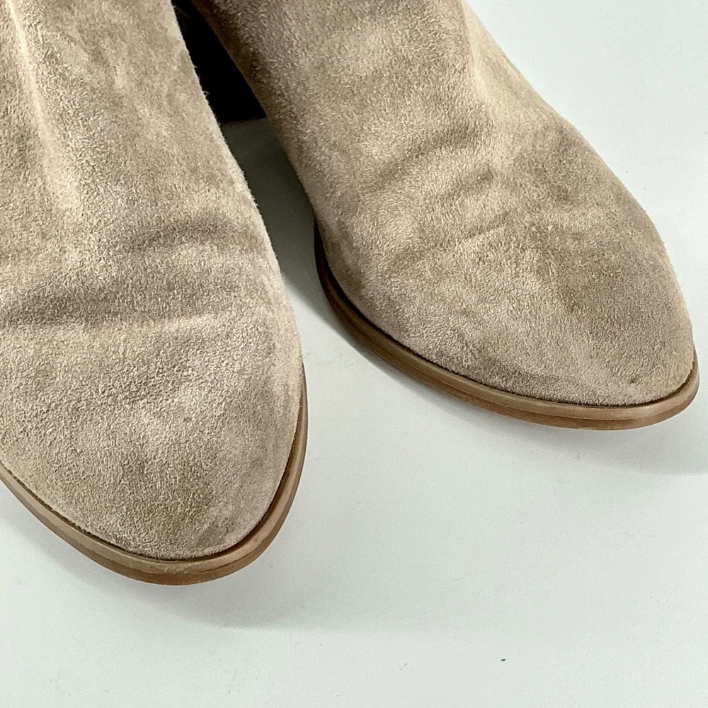 Kate Spade New‎ York Size 7 Taupe Suede Bow Ankle Booties Buckle TALEY